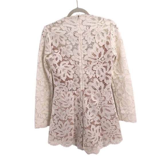 🚨Alexis Size Large Manolo Romper Long Sleeve Ivory Lace Bridal Bride-to-Be - Picture 9 of 10